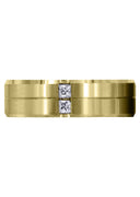 Yellow Gold Diamond Mens Wedding Band | 0.34 Carats | Satin Finish (Rhett)