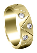 Yellow Gold Diamond Mens Wedding Band | 0.3 Carats | Satin Finish (Keegan)