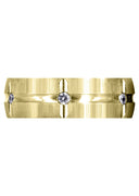 Yellow Gold Diamond Mens Wedding Band | 0.3 Carats | Cross Satin Finish (Josue)