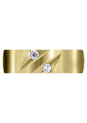 Yellow Gold Diamond Mens Engagement Ring | 0.14 Carats | Satin Finish (Troy)
