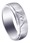 Diamond Mens Wedding Band | 0.07 Carats | Satin Finish (Emerson)