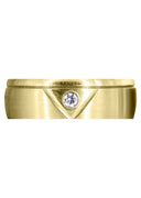 Yellow Gold Diamond Mens Wedding Band | 0.07 Carats | Satin Finish (Emerson)