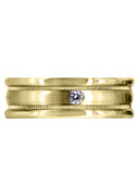 Yellow Gold Diamond Mens Wedding Band | 0.04 Carats (Brock)