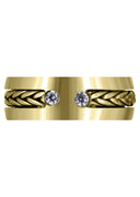 Yellow Gold Diamond Mens Wedding Band | 0.14 Carats | Satin Finish (Emilio)