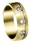 Yellow Gold Diamond Mens Wedding Band | 0.36 Carats (Brennan)