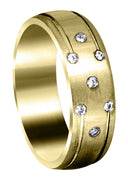 Yellow Gold Diamond Mens Wedding Band | 0.11 Carats (Donald)