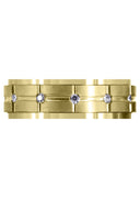 Yellow Gold Diamond Mens Wedding Band | 0.6 Carats | Satin Finish (Trevor)