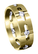 Yellow Gold Diamond Mens Wedding Band | 0.7 Carats | Satin Finish (Phoenix)