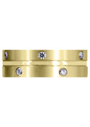 Yellow Gold Diamond Mens Wedding Band | 0.48 Carats | Satin Finish (Walter)