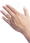 Yellow Gold Diamond Unique Mens Wedding Band | 0.08 Carats (Maximilian)