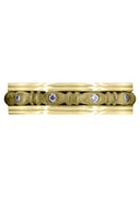 Yellow Gold Diamond Mens Wedding Band | 0.1 Carats | Sand Blast Finish (Johnny)