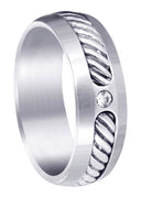 Diamond Mens Wedding Band | 0.07 Carats | Satin Finish (Julius)