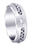 Diamond Mens Wedding Band | 0.12 Carats | Satin Finish (Leon)