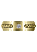 Yellow Gold Diamond Mens Wedding Band | 0.12 Carats | Satin Finish (Leon)