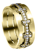 Yellow Gold Diamond Mens Wedding Band | 0.7 Carats (Milan)