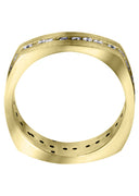 Yellow Gold Diamond Mens Wedding Band | 0.51 Carats | Satin Finish (Tate)