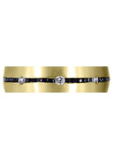 Yellow Gold Diamond Mens Wedding Band | 0.24 Carats | Satin Finish (Malcolm)