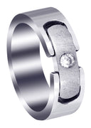 Diamond Mens Wedding Band | 0.07 Carats | Satin Finish (Rory)