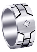 Diamond Mens Engagement Ring | 0.1 Carats | Satin Finish (Ellis)