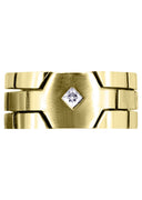 Yellow Gold Diamond Mens Engagement Ring | 0.1 Carats | Satin Finish (Ellis)