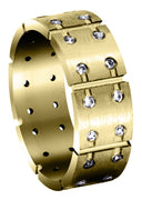 Yellow Gold Diamond Mens Wedding Band | 0.48 Carats | Satin Finish (Ace)