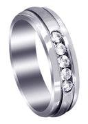 Diamond Mens Wedding Band | 0.35 Carats | Satin Finish (Gunnar)