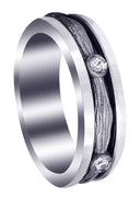 Diamond Mens Wedding Band | 0.15 Carats | Sand Blast Finish (Leonel)