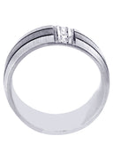 Diamond Mens Engagement Ring | 0.09 Carats | Cross Satin Finish (Braden)