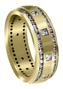 Yellow Gold Diamond Mens Wedding Band | 1.04 Carats | Satin Finish (Armando)