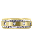 Yellow Gold Diamond Mens Wedding Band | 1.04 Carats | Satin Finish (Armando)
