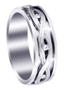 Diamond Unique Mens Wedding Band | 0.21 Carats | Satin Finish (Dexter)
