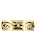 Yellow Gold Diamond Unique Mens Wedding Band | 0.21 Carats | Satin Finish (Dexter)