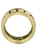 Yellow Gold Unique Mens Wedding Band | 0.42 Carats | Satin Finish (Theo)