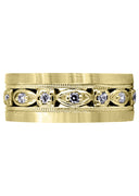 Yellow Gold Diamond Mens Wedding Band | 0.28 Carats | Satin Finish (Marcos)