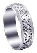 Diamond Mens Wedding Band | 0.16 Carats | Sand Blast / High Polish Finish (Warren)