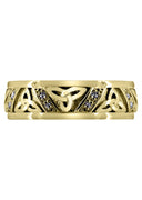 Yellow Gold Diamond Mens Wedding Band | 0.16 Carats | Sand Blast / High Polish Finish (Warren)