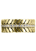 Yellow Gold Diamond Mens Wedding Band | 0.6 Carats | High Polish Finish (Drake)