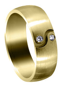 Yellow Gold Diamond Mens Wedding Band | 0.06 Carats | Satin Finish (Kellan)