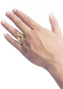Yellow Gold Diamond Mens Wedding Band | 0.04 Carats | Satin Finish (Esteban)