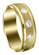 Yellow Gold Diamond Mens Wedding Band | 0.21 Carats | Wire Matt Finish (Jay)