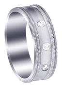 Diamond Mens Wedding Band | 0.15 Carats | Wire Matt Finish (Pablo)