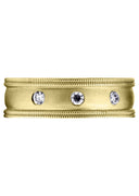 Yellow Gold Diamond Mens Wedding Band | 0.15 Carats | Wire Matt Finish (Pablo)