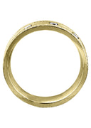 Yellow Gold Diamond Mens Wedding Band | 0.15 Carats | Wire Matt Finish (Pablo)