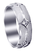 Diamond Mens Wedding Band | 0.3 Carats | Wire Matt Finish (Brendan)