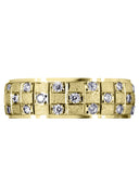Yellow Gold Diamond Mens Wedding Band | 0.17 Carats | Stone Finish (Prince)