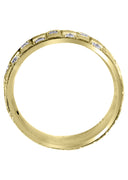 Yellow Gold Diamond Mens Wedding Band | 0.17 Carats | Stone Finish (Prince)
