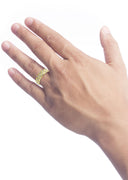 Yellow Gold Diamond Mens Wedding Band | 0.17 Carats | Stone Finish (Prince)