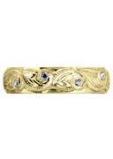 Yellow Gold Diamond Mens Wedding Band | 0.2 Carats | High Polish Finish (Abram)
