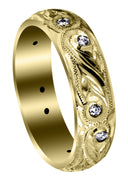 Yellow Gold Diamond Mens Wedding Band | 0.2 Carats | High Polish Finish (Kash)