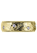 Yellow Gold Diamond Mens Wedding Band | 0.16 Carats | High Polish Finish (Daxton)